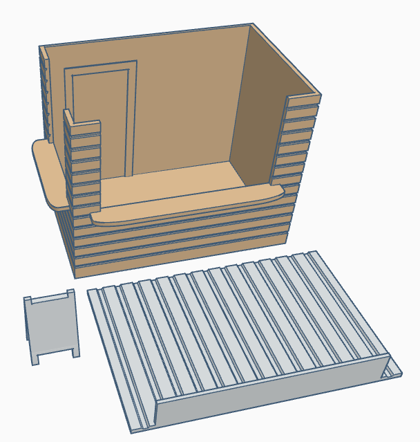 Verkaufsstand Basic Holzoptik 1:32