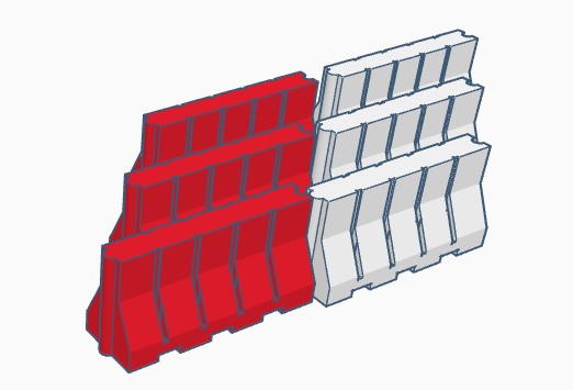 Streckenbegrenzung "Barrier" Rot-Weiss (6.Stk)