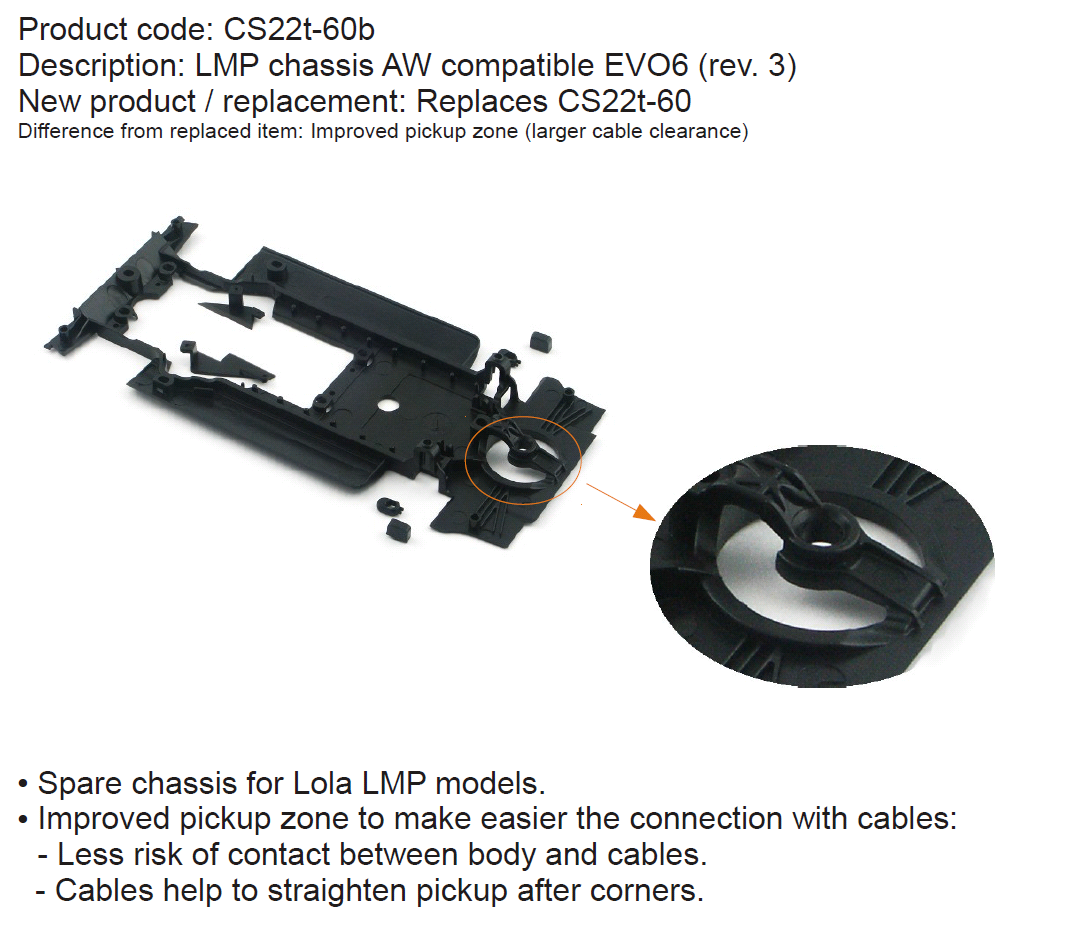 Slot It Fahrwerk Lola LMP Evo 6 CS22T-60b
