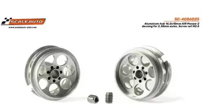Scaleauto Felgen Monza-2 AIR FlexSystem (Aluminium) gelocht f.Ø2,38mm