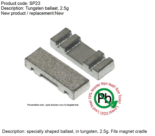 Slot It Trimmgewicht Tungsten 2,5g f.Magnethalter PS23  (1Stk)
