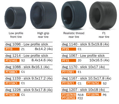 Slot It Reifen P6 -PT25- DWG 1028 Racing Slicks (4Stk)