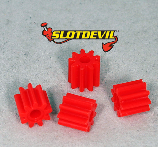Slotdevil Motorritzel Kunststoff  9 Zähne M50 für 2 mm (4 Stück) 20250209