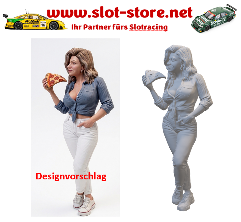 Gast Bianca mit Pizza