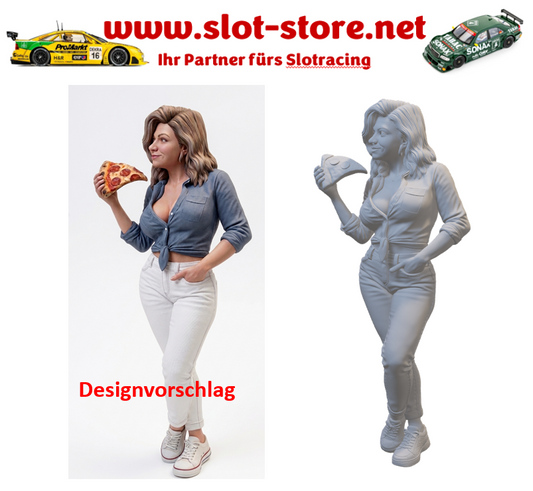 Gast Bianca mit Pizza