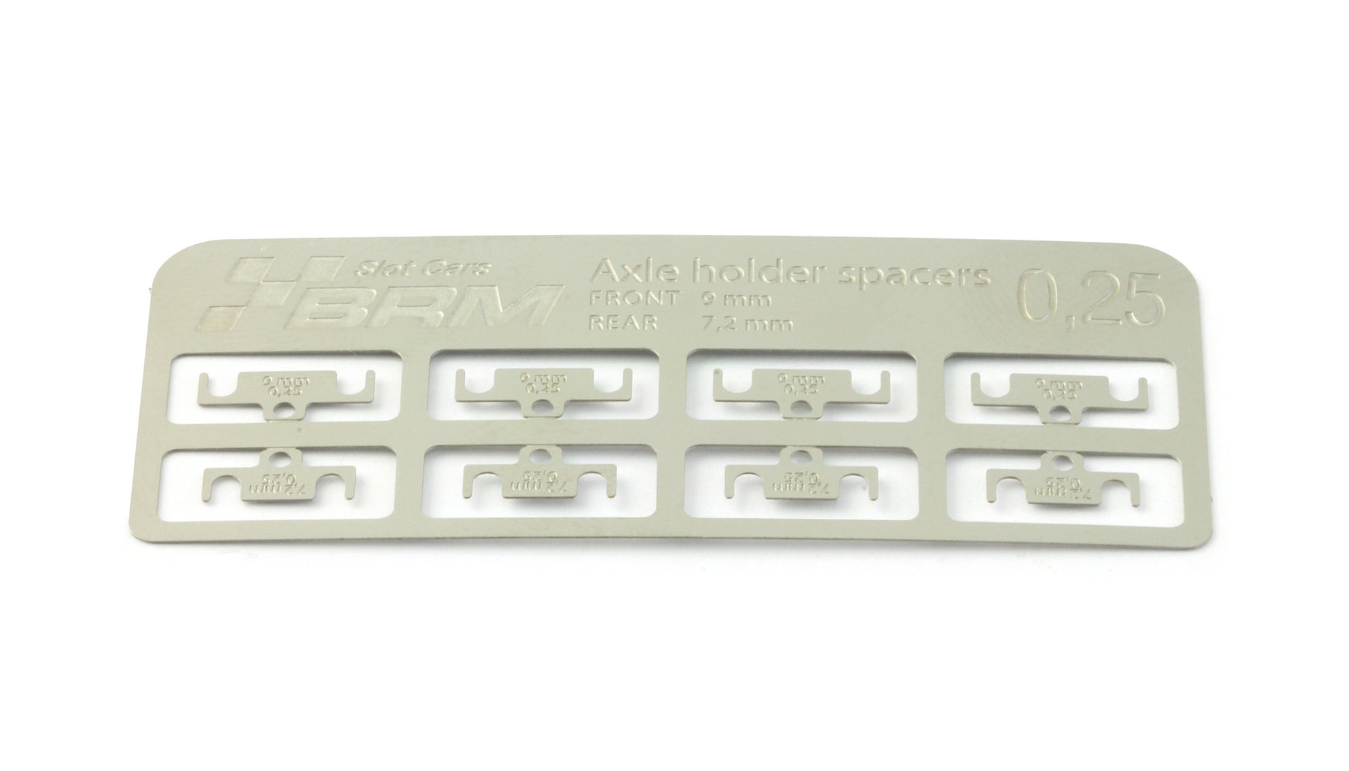 BRM Achshalter-Distanzen 0,25mm zur Chassistieferlegung (Metall) f.Slotcars