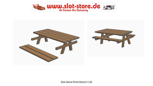Pickniktisch Bausatz Holzoptik 1: 32 PIK132W