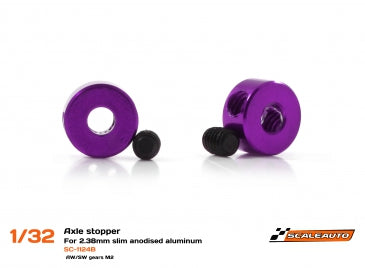 Scaleauto Achsstopper f.Ø3/32 extra thin lila Aluminium (2 Stk.) SC-1124b