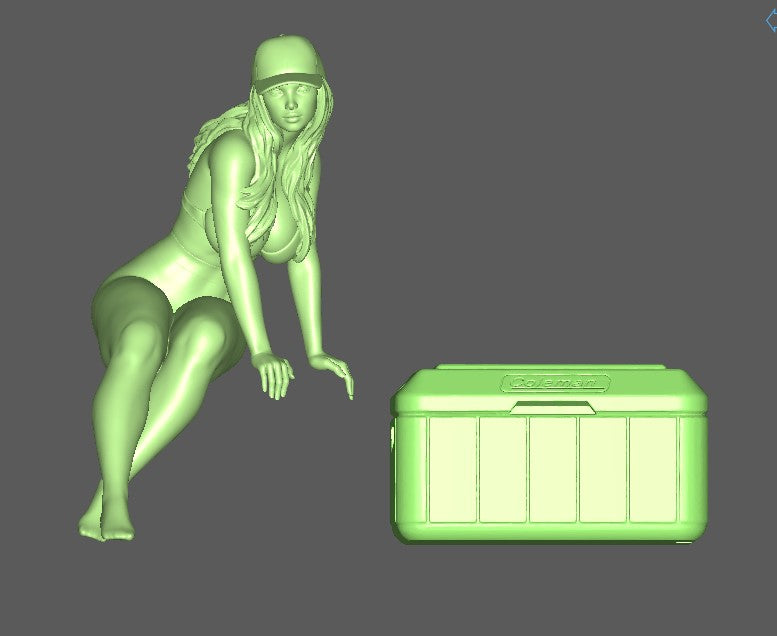 Zuschauer Annemarie mit Kühlbox 1:32