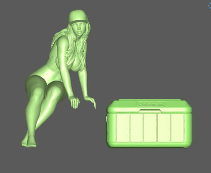 Zuschauer Annemarie mit Kühlbox 1:32